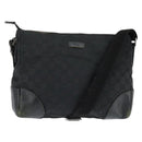 GUCCI GG Canvas Shoulder Bag Black Silver 114273 Auth 147943-1