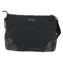 GUCCI GG Canvas Shoulder Bag Black Silver 114273 Auth 147943-13