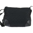 GUCCI GG Canvas Shoulder Bag Black Silver 114273 Auth 147943-2