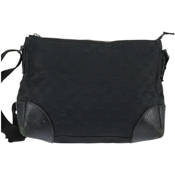 GUCCI GG Canvas Shoulder Bag Black Silver 114273 Auth 147943 - 0