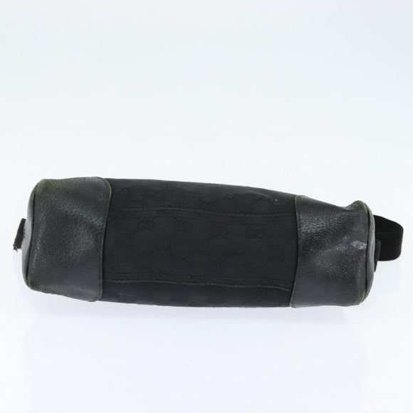 GUCCI GG Canvas Shoulder Bag Black Silver 114273 Auth 147943