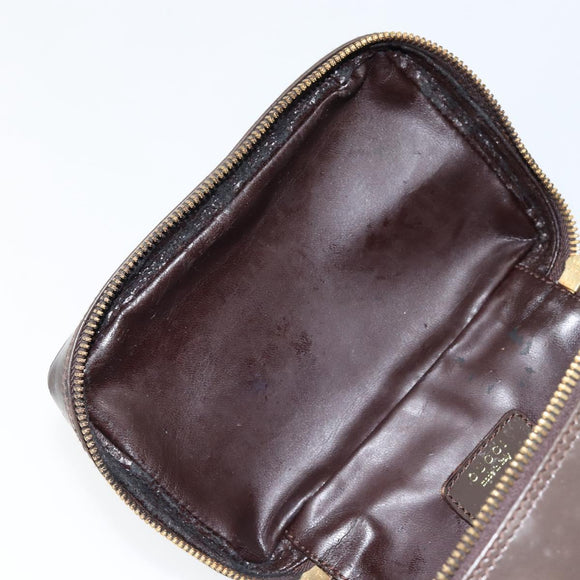 GUCCI Bamboo Vanity Hand Bag Leather Brown Gold 032 1705 0151 Auth 147944