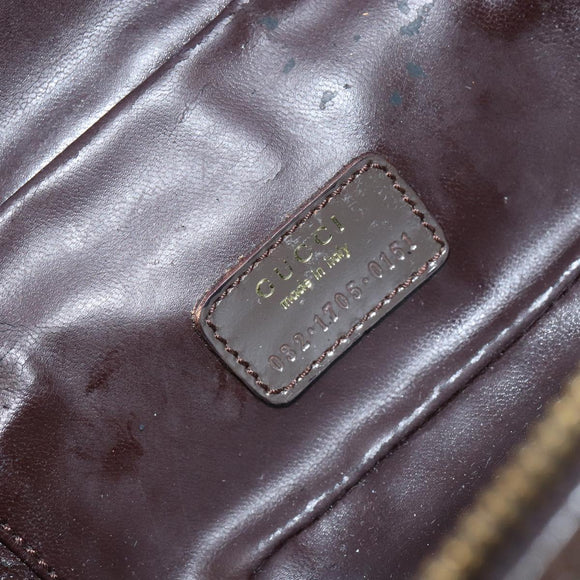 GUCCI Bamboo Vanity Hand Bag Leather Brown Gold 032 1705 0151 Auth 147944