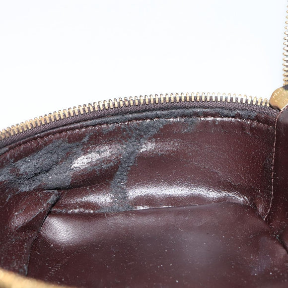 GUCCI Bamboo Vanity Hand Bag Leather Brown Gold 032 1705 0151 Auth 147944