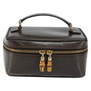 GUCCI Bamboo Vanity Hand Bag Leather Brown Gold 032 1705 0151 Auth 147944-13