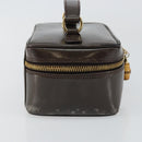 GUCCI Bamboo Vanity Hand Bag Leather Brown Gold 032 1705 0151 Auth 147944-3