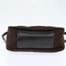 GUCCI Bamboo Hand Bag Nylon 2way Brown Silver 000 2404 Auth 147946-5