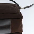 GUCCI Bamboo Hand Bag Nylon 2way Brown Silver 000 2404 Auth 147946-16