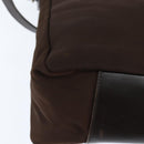 GUCCI Bamboo Hand Bag Nylon 2way Brown Silver 000 2404 Auth 147946-17