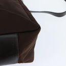 GUCCI Bamboo Hand Bag Nylon 2way Brown Silver 000 2404 Auth 147946-10