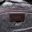 GUCCI Bamboo Hand Bag Nylon 2way Brown Silver 000 2404 Auth 147946-18