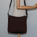 GUCCI Bamboo Hand Bag Nylon 2way Brown Silver 000 2404 Auth 147946-23