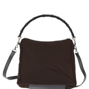 GUCCI Bamboo Hand Bag Nylon 2way Brown Silver 000 2404 Auth 147946-2
