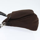 GUCCI Bamboo Hand Bag Nylon 2way Brown Silver 000 2404 Auth 147946-3