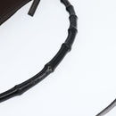 GUCCI Bamboo Hand Bag Nylon 2way Brown Silver 000 2404 Auth 147946-7