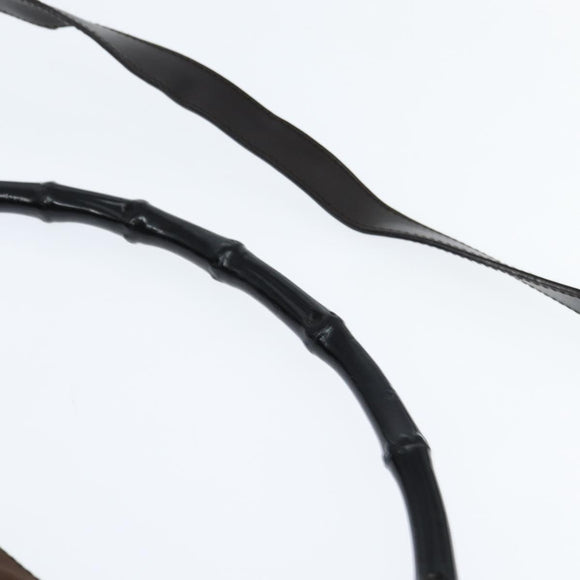 GUCCI Bamboo Hand Bag Nylon 2way Brown Silver 000 2404 Auth 147946