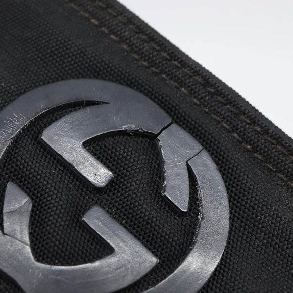 GUCCI Web Sherry Line Shoulder Bag Nylon Black 181068 Auth 147947