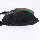 GUCCI Web Sherry Line Shoulder Bag Nylon Black 181068 Auth 147947-3