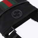 GUCCI Web Sherry Line Shoulder Bag Nylon Black 181068 Auth 147947-6