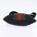 GUCCI Web Sherry Line Shoulder Bag Nylon Black 181068 Auth 147947-5