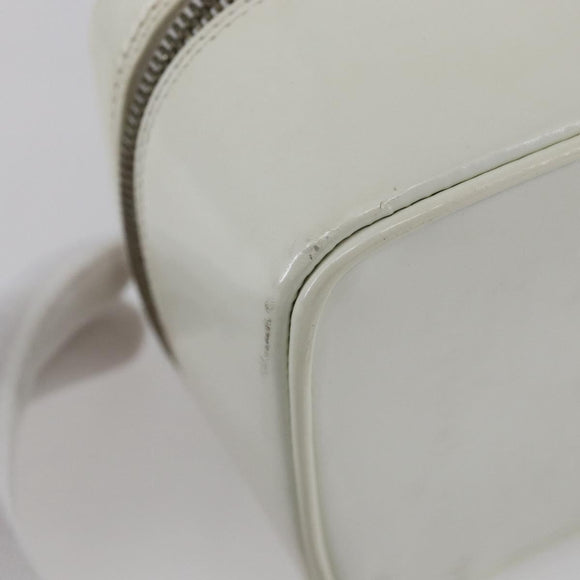 GUCCI Bamboo Vanity Hand Bag Leather White Gold 032 1956 0151 Auth 147948