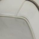 GUCCI Bamboo Vanity Hand Bag Leather White Gold 032 1956 0151 Auth 147948-15