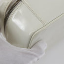 GUCCI Bamboo Vanity Hand Bag Leather White Gold 032 1956 0151 Auth 147948-16