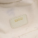 GUCCI Bamboo Vanity Hand Bag Leather White Gold 032 1956 0151 Auth 147948-19