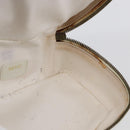 GUCCI Bamboo Vanity Hand Bag Leather White Gold 032 1956 0151 Auth 147948-20