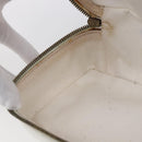 GUCCI Bamboo Vanity Hand Bag Leather White Gold 032 1956 0151 Auth 147948-21
