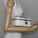 GUCCI Bamboo Vanity Hand Bag Leather White Gold 032 1956 0151 Auth 147948-22