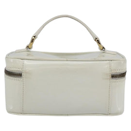 GUCCI Bamboo Vanity Hand Bag Leather White Gold 032 1956 0151 Auth 147948 - 0