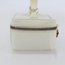GUCCI Bamboo Vanity Hand Bag Leather White Gold 032 1956 0151 Auth 147948-3