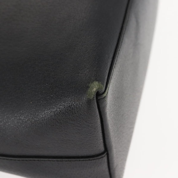 GUCCI Bamboo Shoulder Bag Leather Black Gold 001 2113 1880 Auth 147949