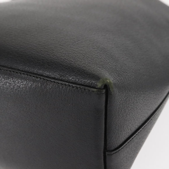 GUCCI Bamboo Shoulder Bag Leather Black Gold 001 2113 1880 Auth 147949