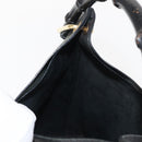 GUCCI Bamboo Shoulder Bag Leather Black Gold 001 2113 1880 Auth 147949-17