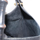 GUCCI Bamboo Shoulder Bag Leather Black Gold 001 2113 1880 Auth 147949-11