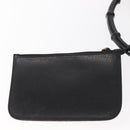 GUCCI Bamboo Shoulder Bag Leather Black Gold 001 2113 1880 Auth 147949-19