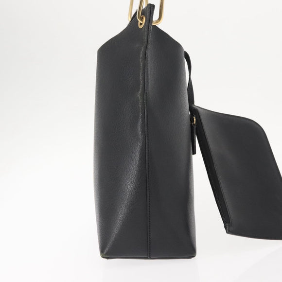 GUCCI Bamboo Shoulder Bag Leather Black Gold 001 2113 1880 Auth 147949