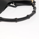 GUCCI Bamboo Shoulder Bag Leather Black Gold 001 2113 1880 Auth 147949-7