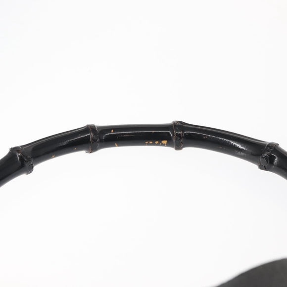 GUCCI Bamboo Shoulder Bag Leather Black Gold 001 2113 1880 Auth 147949