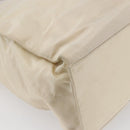 PRADA Tote Bag Nylon Ivory Silver Auth 147950-16