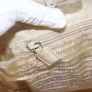 PRADA Tote Bag Nylon Ivory Silver Auth 147950-19