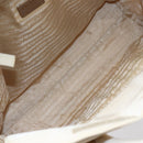 PRADA Tote Bag Nylon Ivory Silver Auth 147950-11