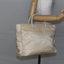 PRADA Tote Bag Nylon Ivory Silver Auth 147950-23