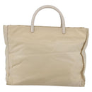 PRADA Tote Bag Nylon Ivory Silver Auth 147950-13