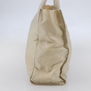 PRADA Tote Bag Nylon Ivory Silver Auth 147950-4