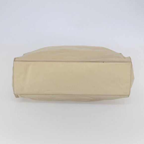 PRADA Tote Bag Nylon Ivory Silver Auth 147950