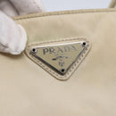 PRADA Tote Bag Nylon Ivory Silver Auth 147951-17