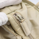 PRADA Tote Bag Nylon Ivory Silver Auth 147951-10